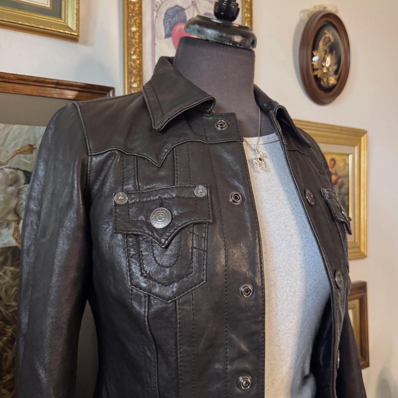 Black lambskin leather jacket (XS)