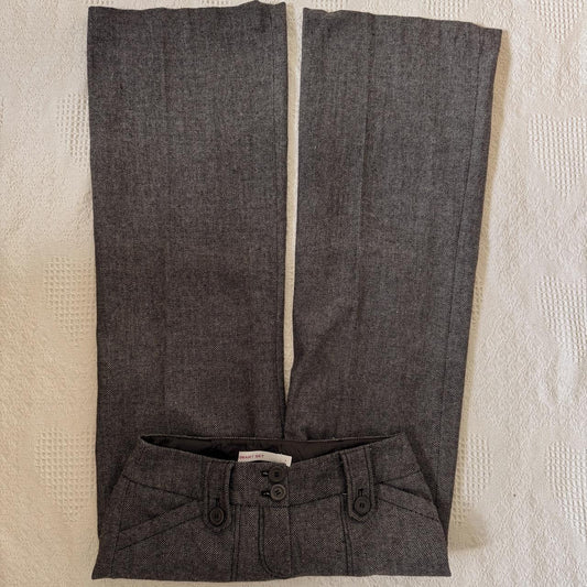 Low rise tweed wide leg trousers (S)