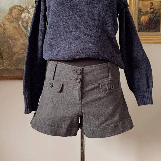 Grey y2k low rise shorts (S)
