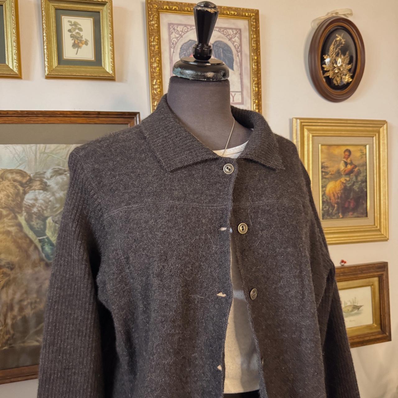 Charcoal grey wool cardigan (XL)