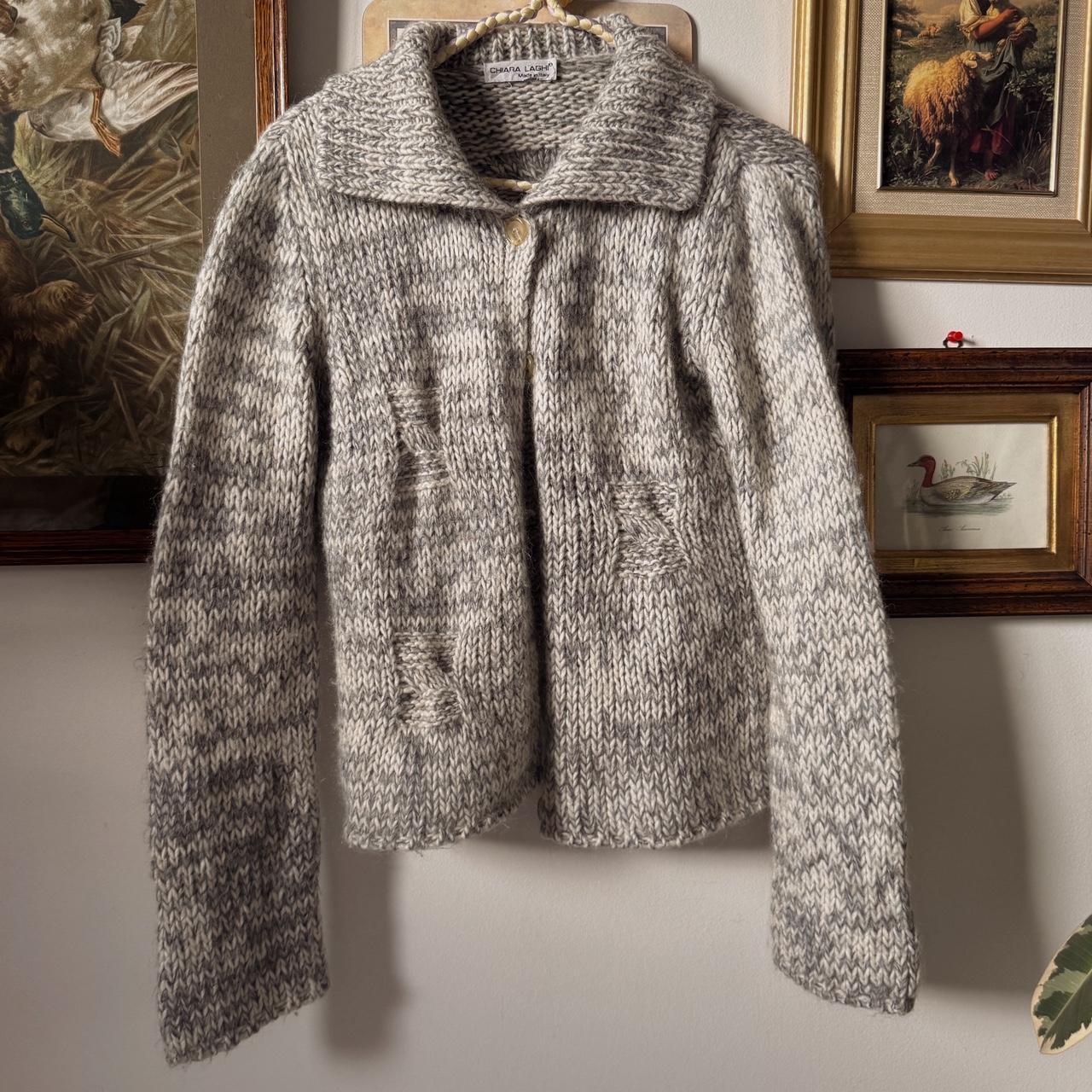 Cozy soft grey knit cardigan (S)