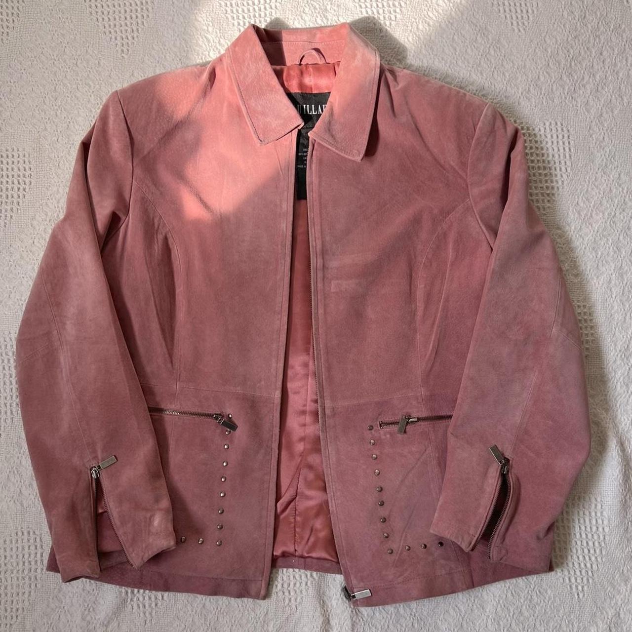 Pink suede leather jacket (L)