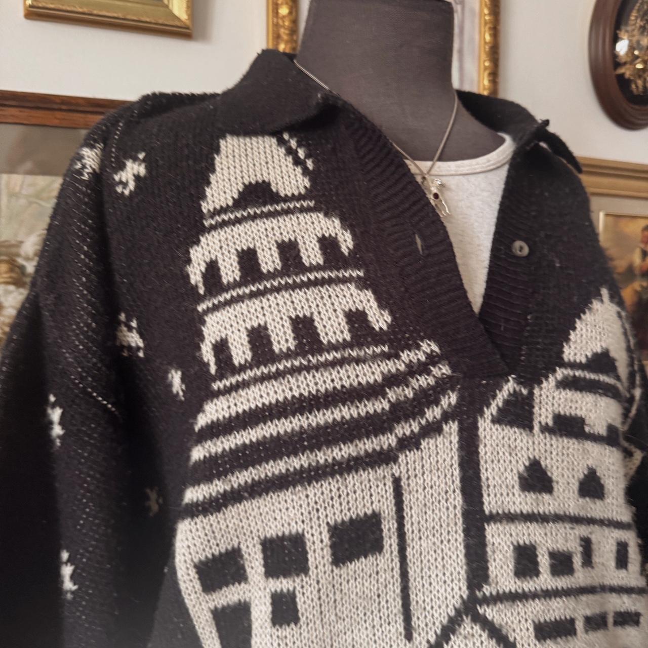 Vintage 80s starry night sweater (L)