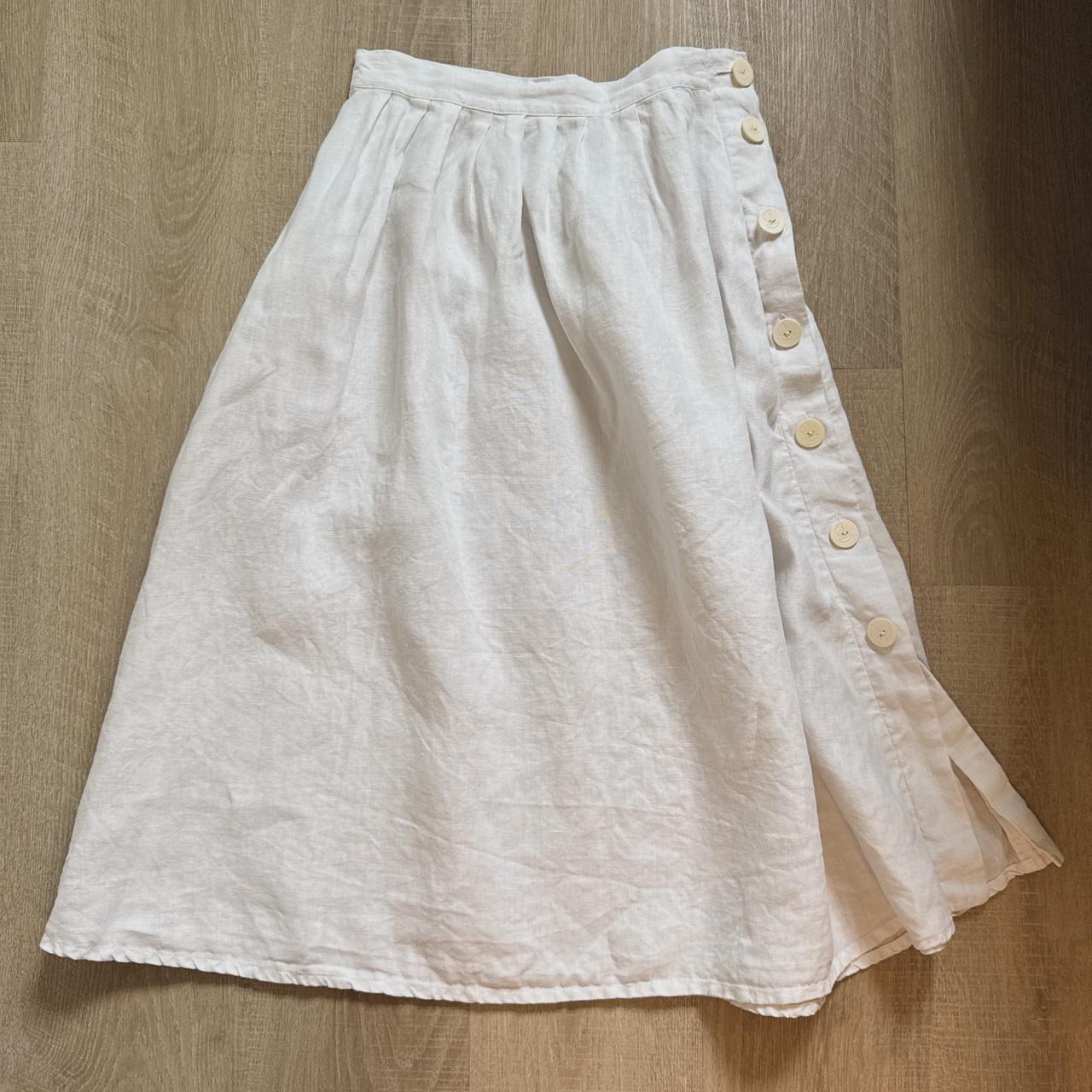 White linen midi skirt (XS)