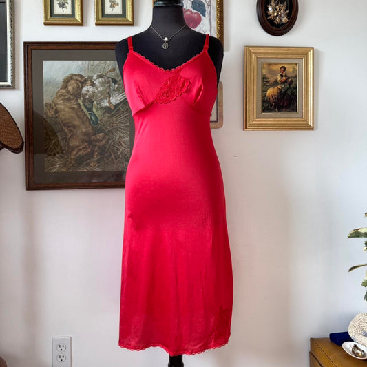 Red vintage slip dress (S)
