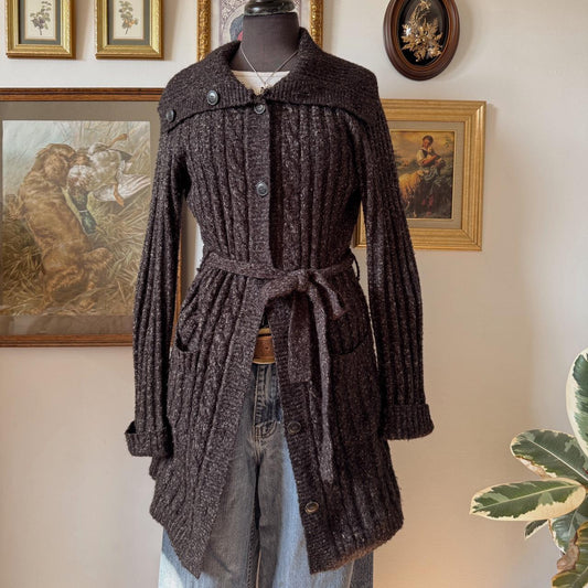 Y2K long knit cardigan (M)