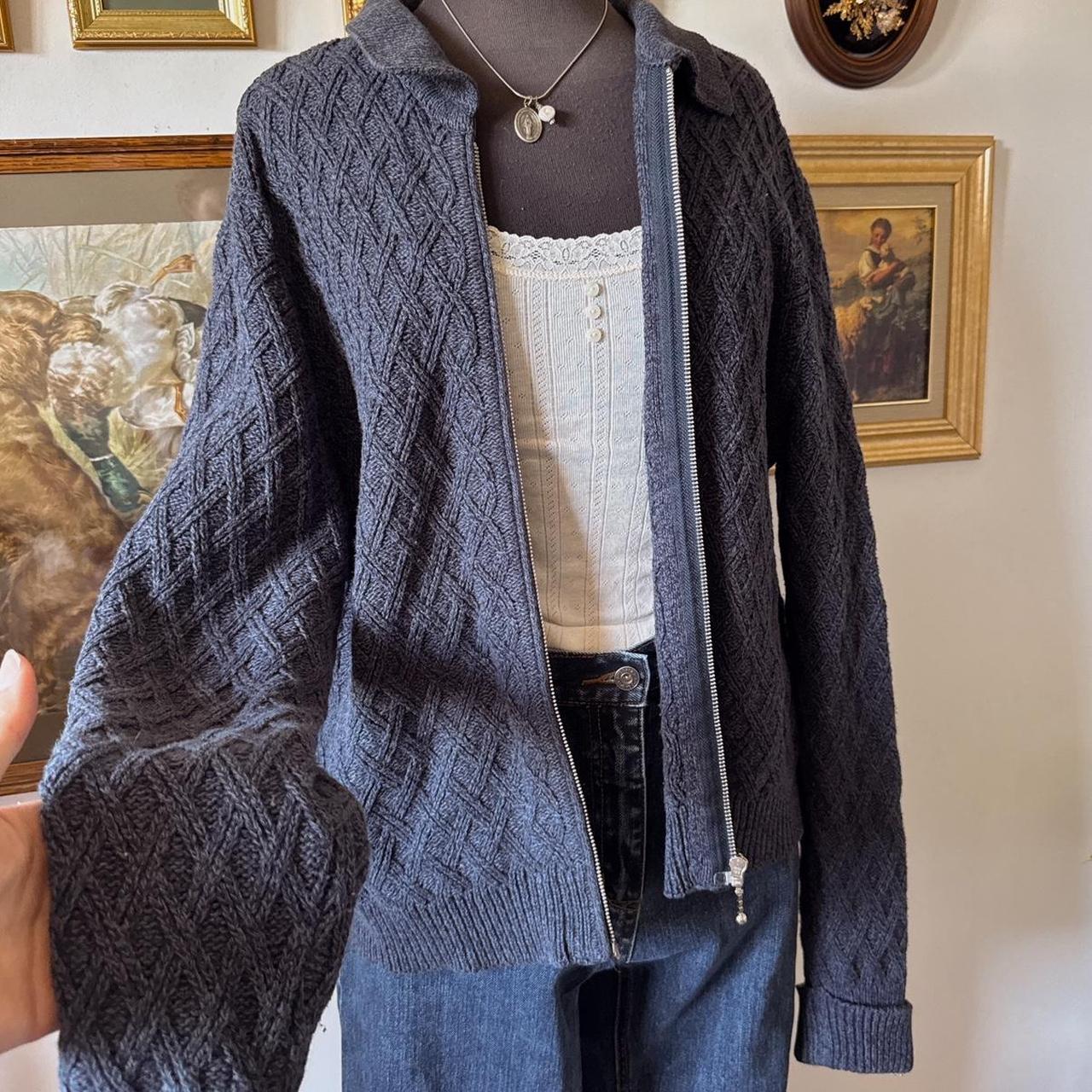 90s navy knit cardigan (XL)
