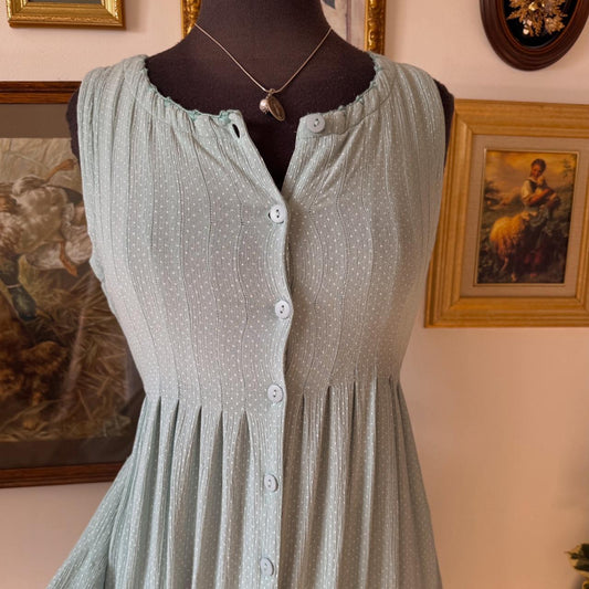 Blue polka dot midi dress (S)