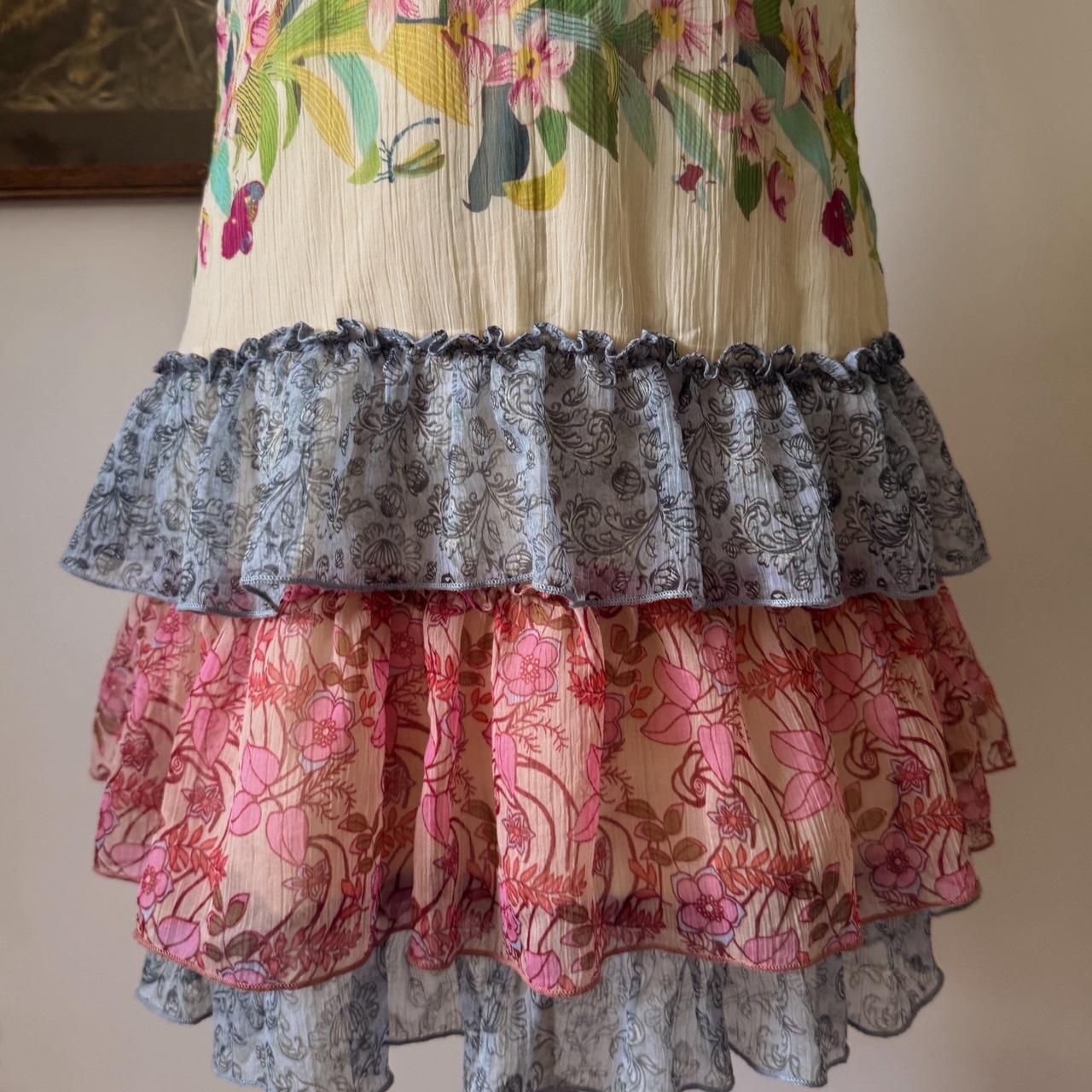 Floral ruffle boho mini dress (S)