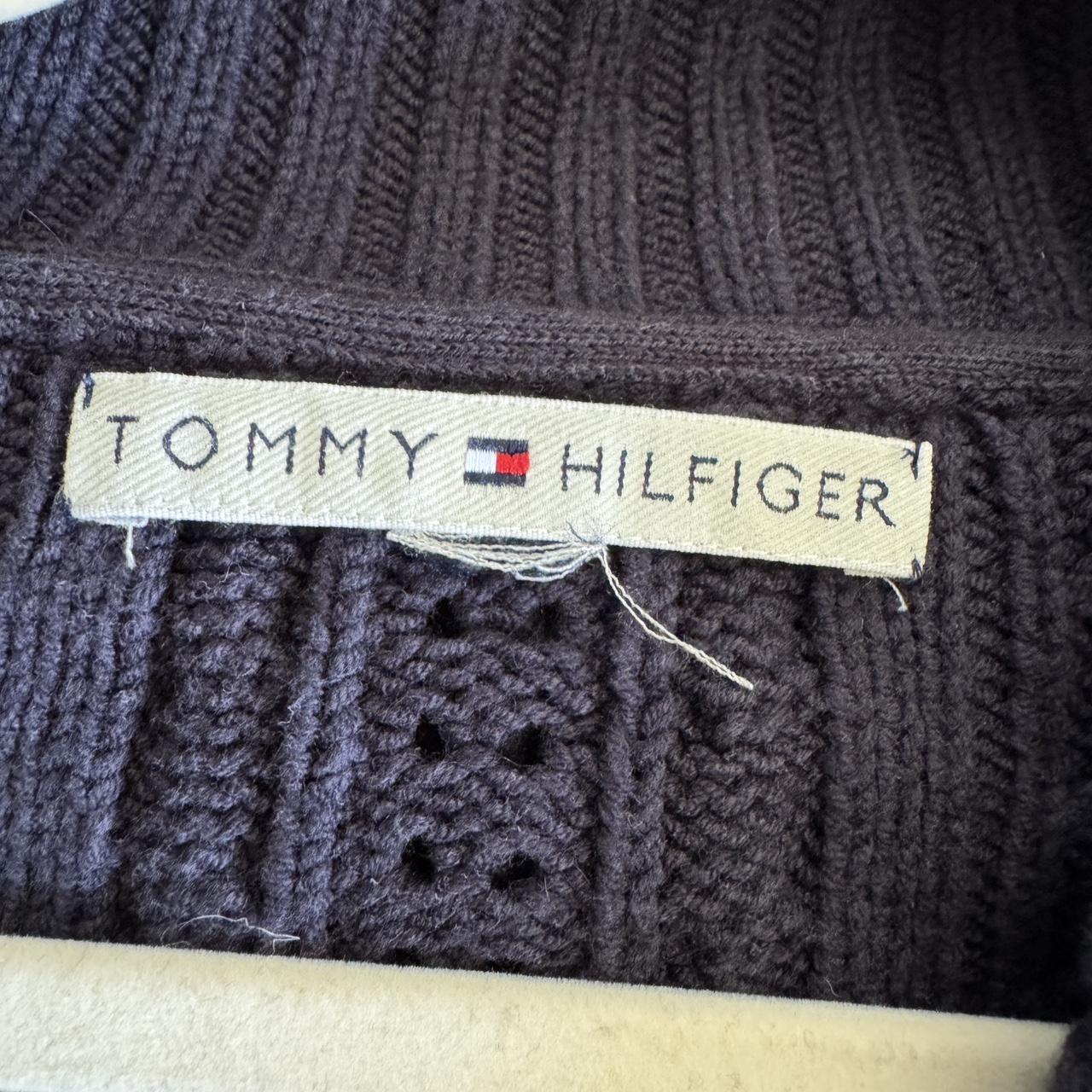 Dark navy blue cable knit cardigan (S)