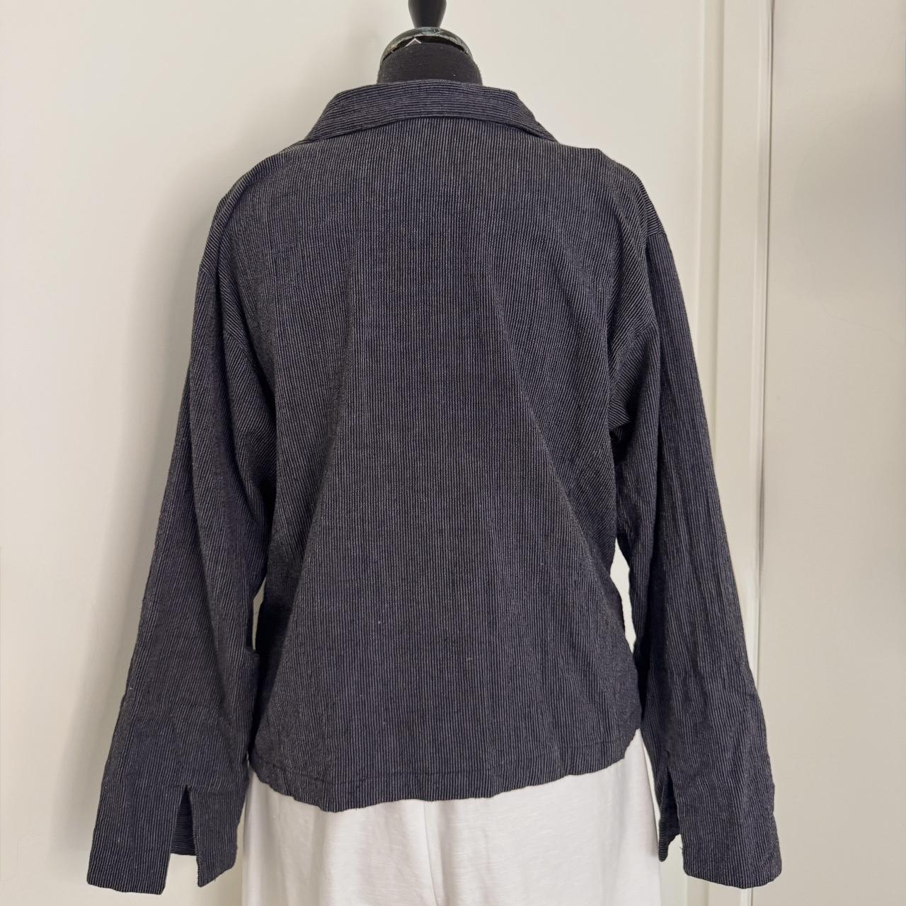Navy striped cotton jacket (XL)