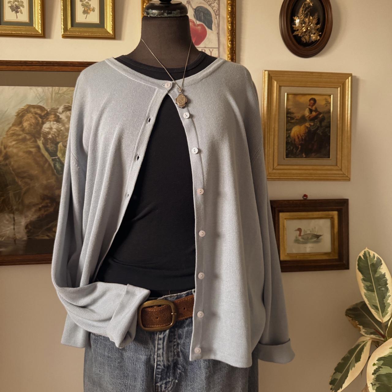 Baby blue knit cardigan (L)