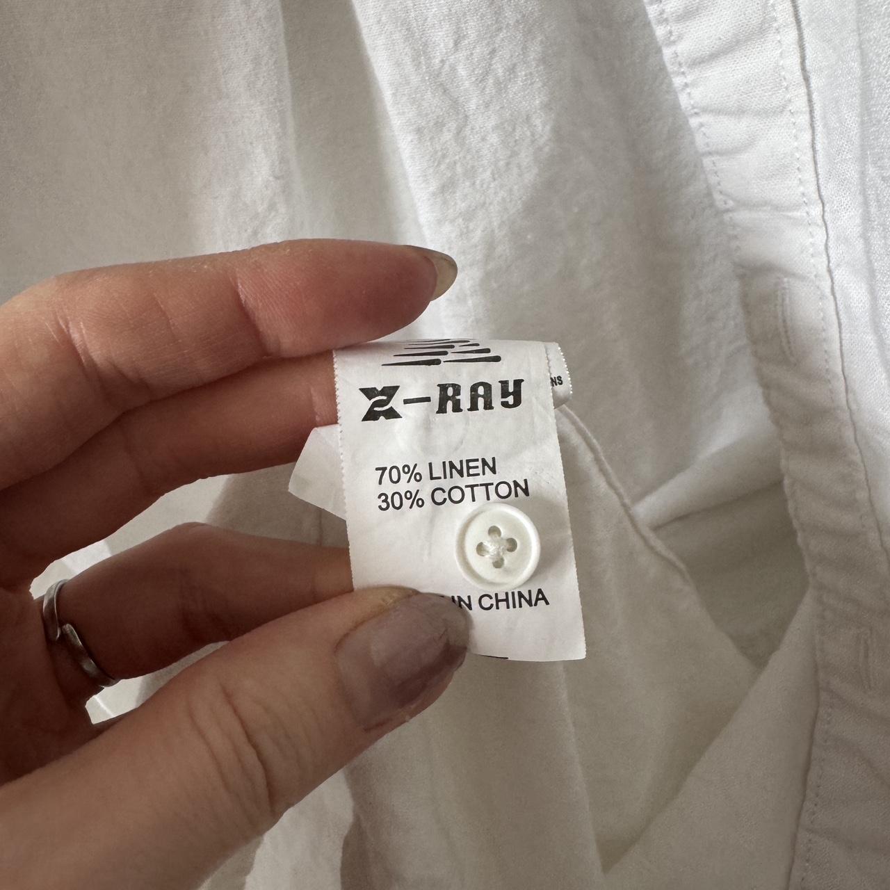 White linen button up shirt (L)