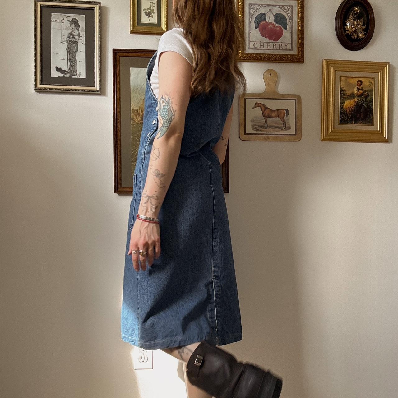 90s denim midi dress (S)