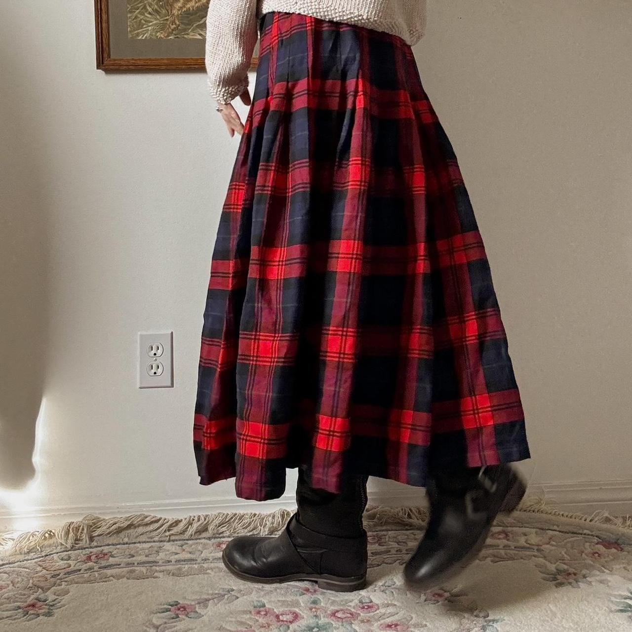 Fall plaid maxi skirt (32")