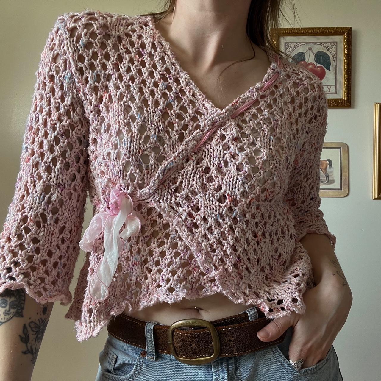 Pink crochet fairy knit (S)