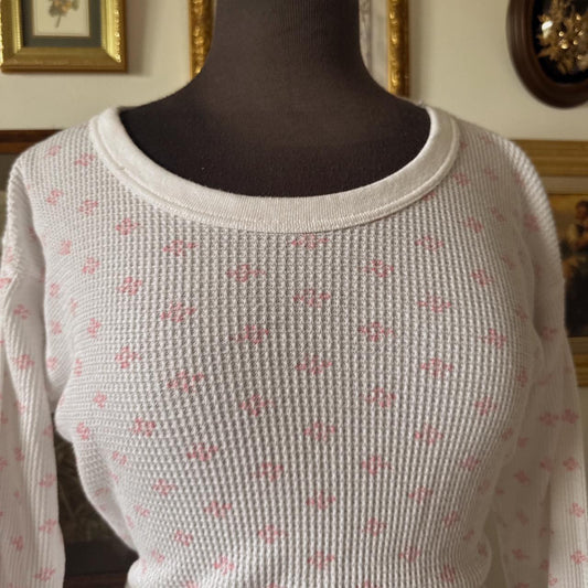Vintage waffle knit long sleeve (L)
