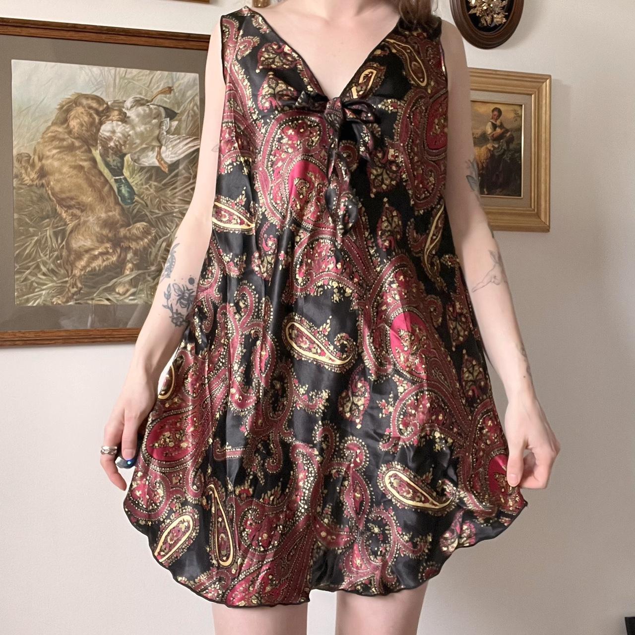 Mini paisley slip dress (L)