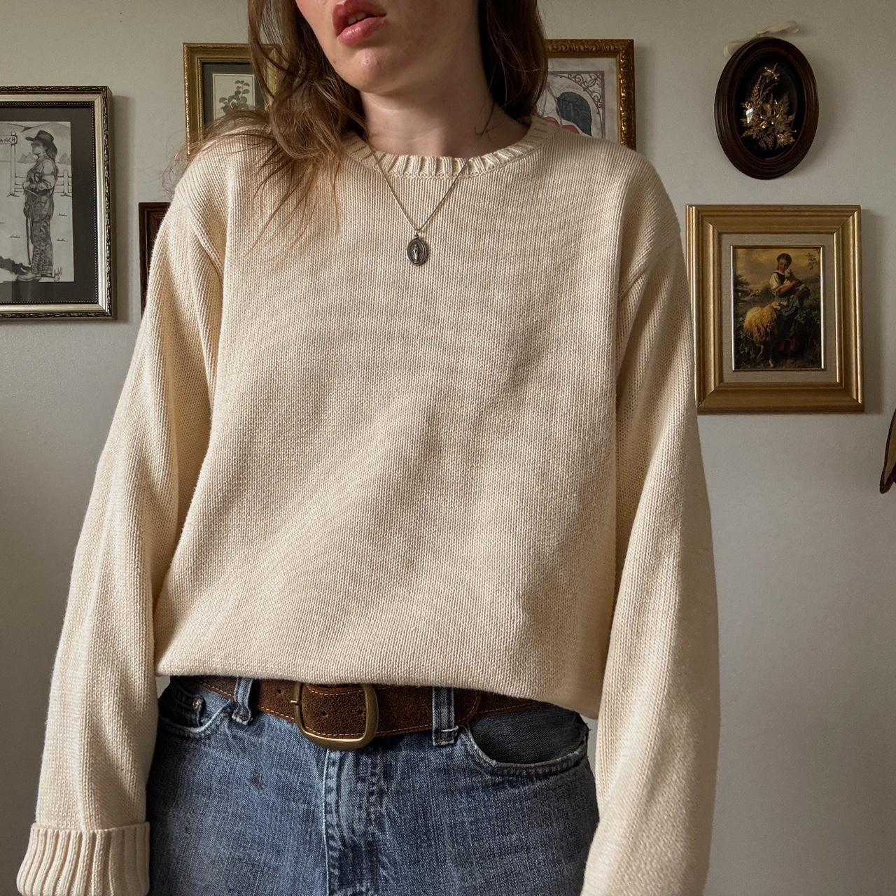 Cream knit sweater (os)