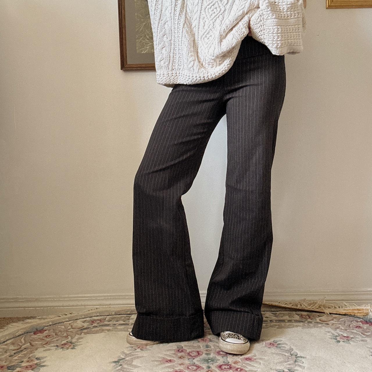 Pinstripe low rise trousers (S)