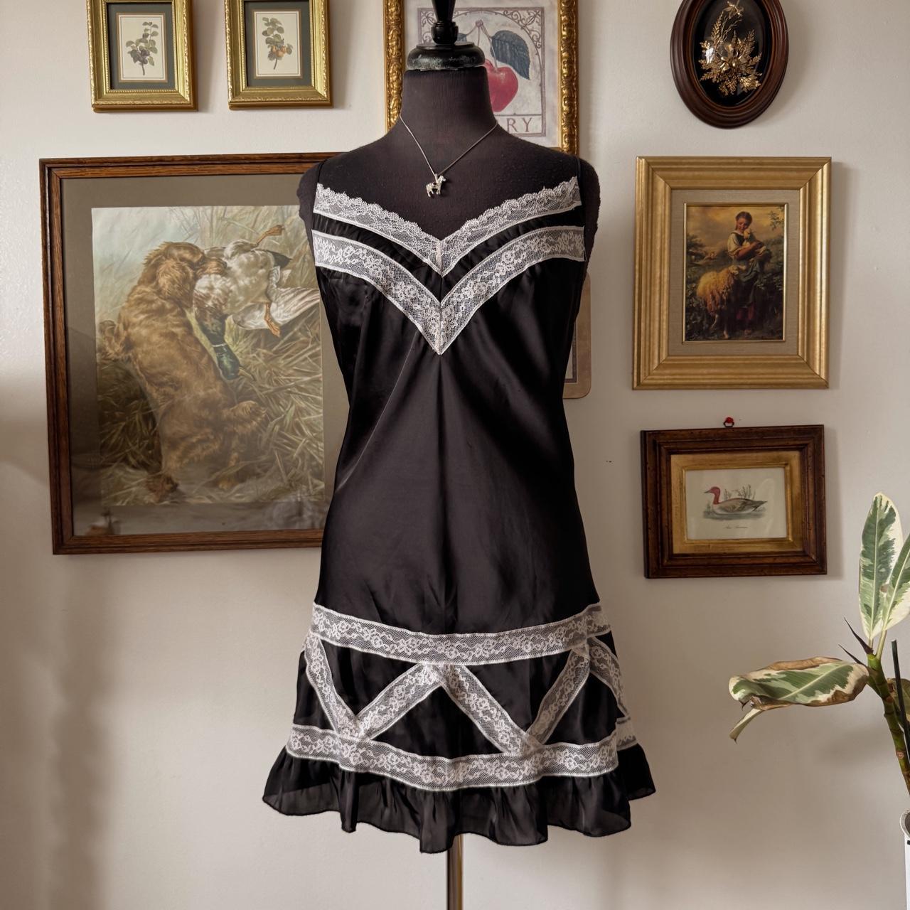 Victoria's Secret black lace slip dress (XL)