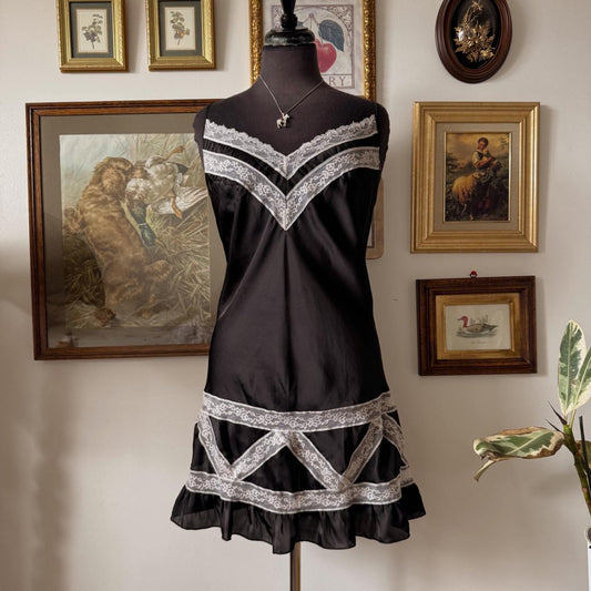 Victoria's Secret black lace slip dress (XL)