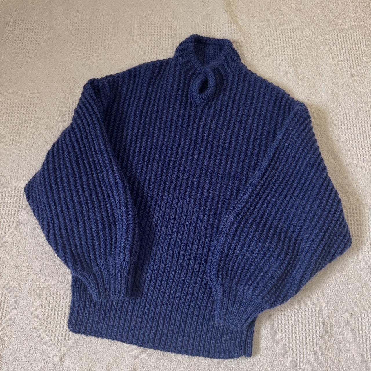 Chunky hand knit cobalt blue (M/L)