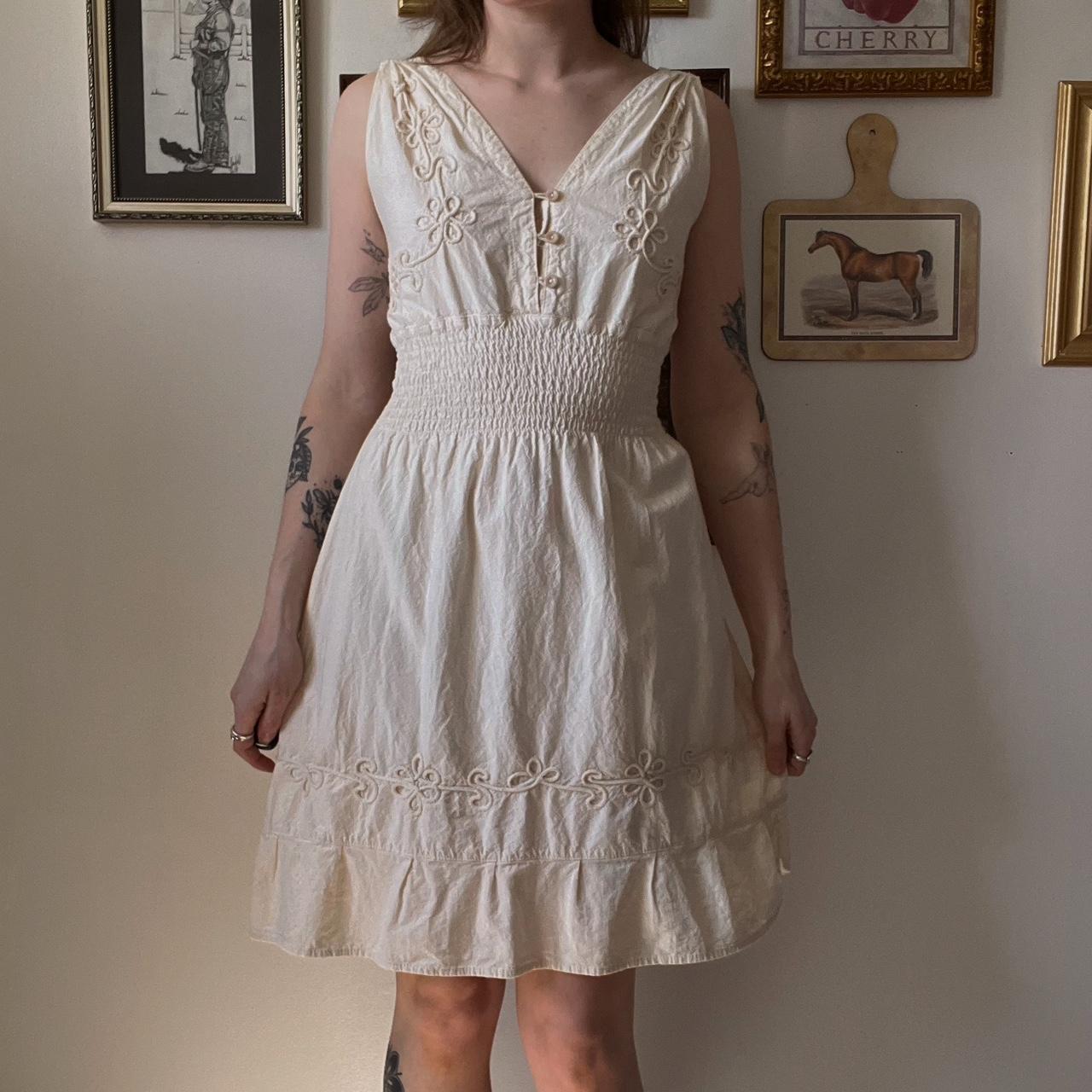 Vintage linen mini dress (S)