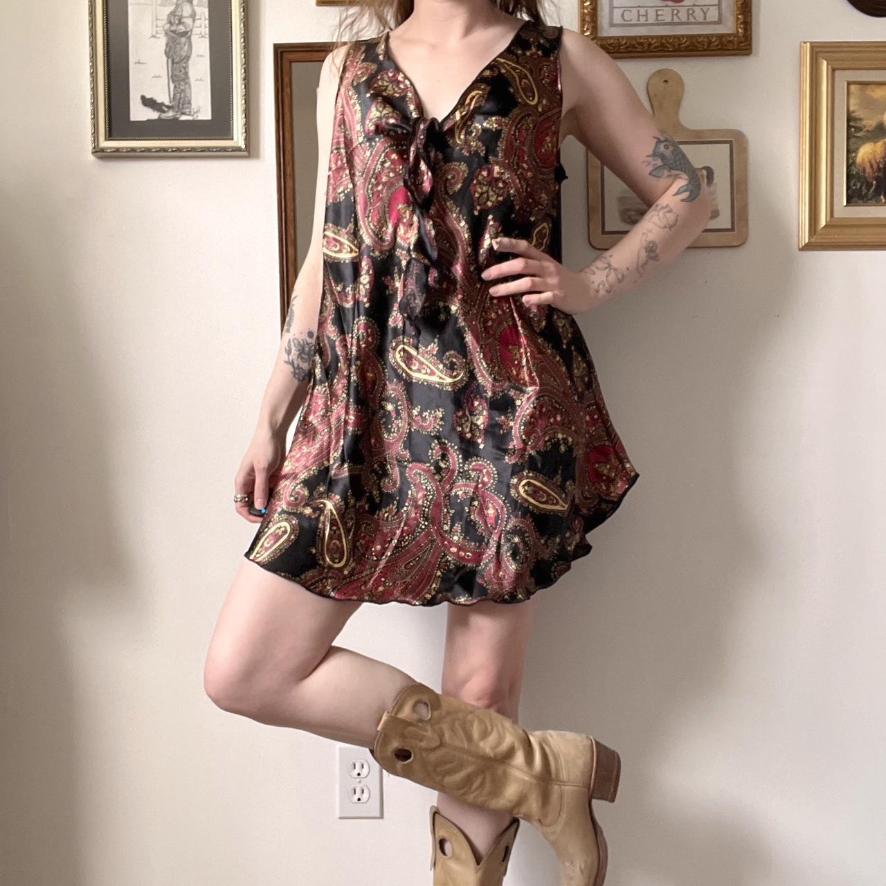 Mini paisley slip dress (L)