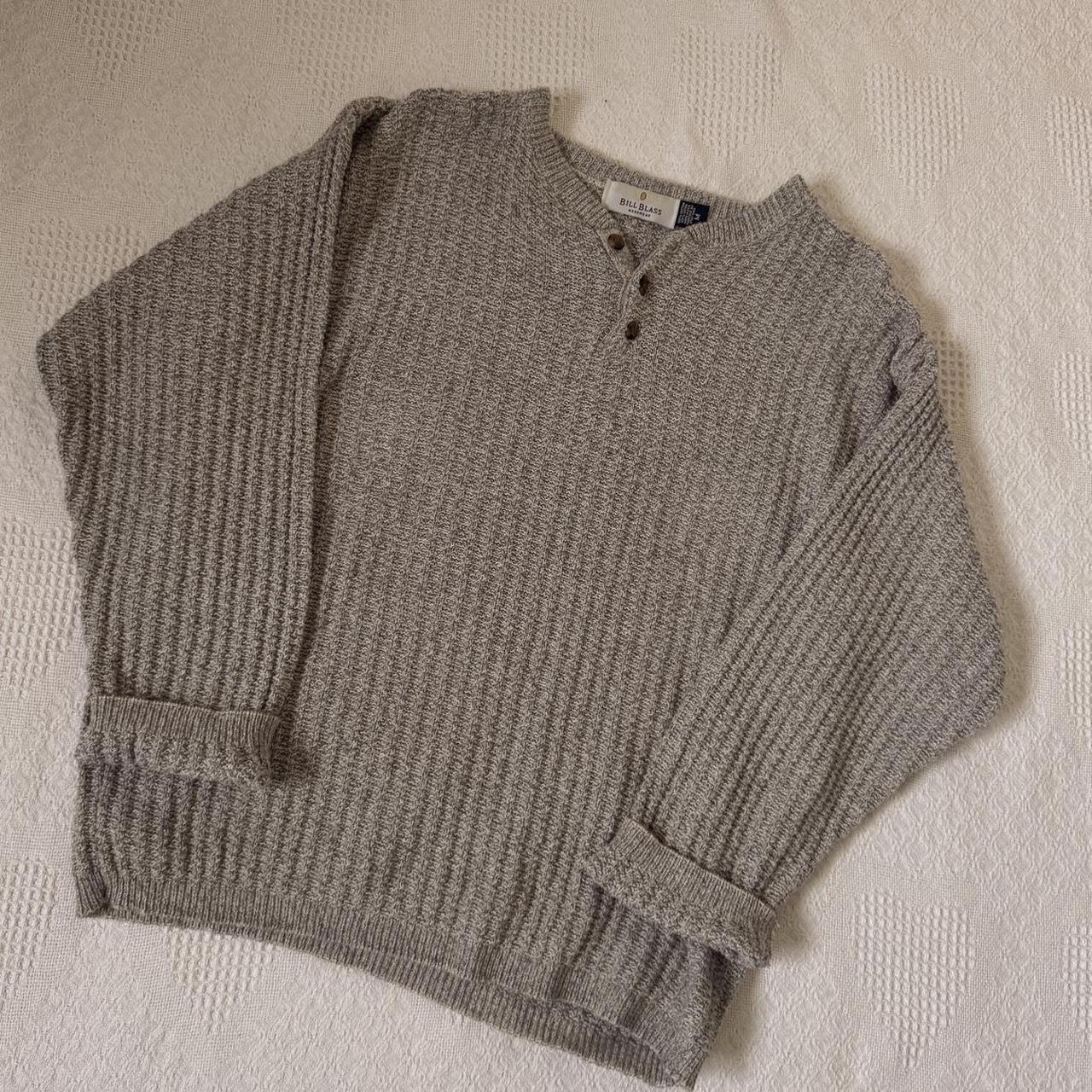 90s slouchy light grey knit sweater (XL)