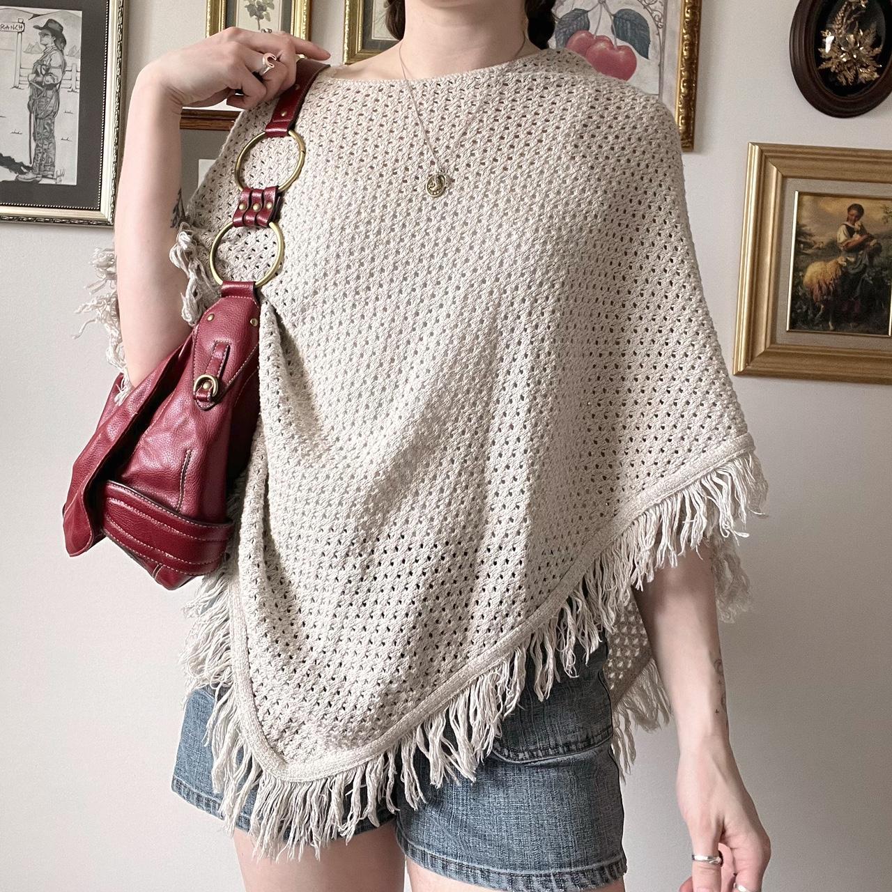 Crochet boho knit poncho