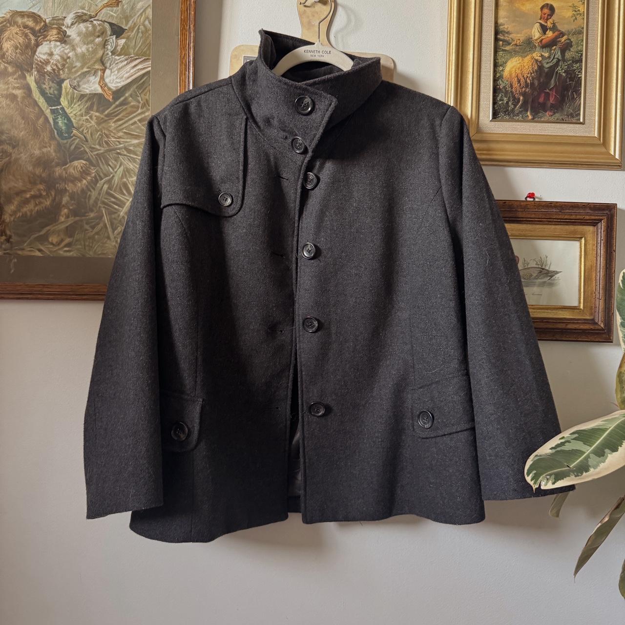 Charcoal grey funnel neck coat (S/M)