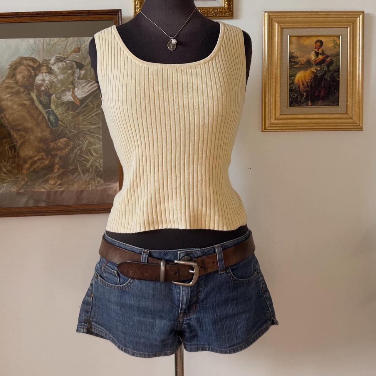 Butter yellow knit tank top (S)