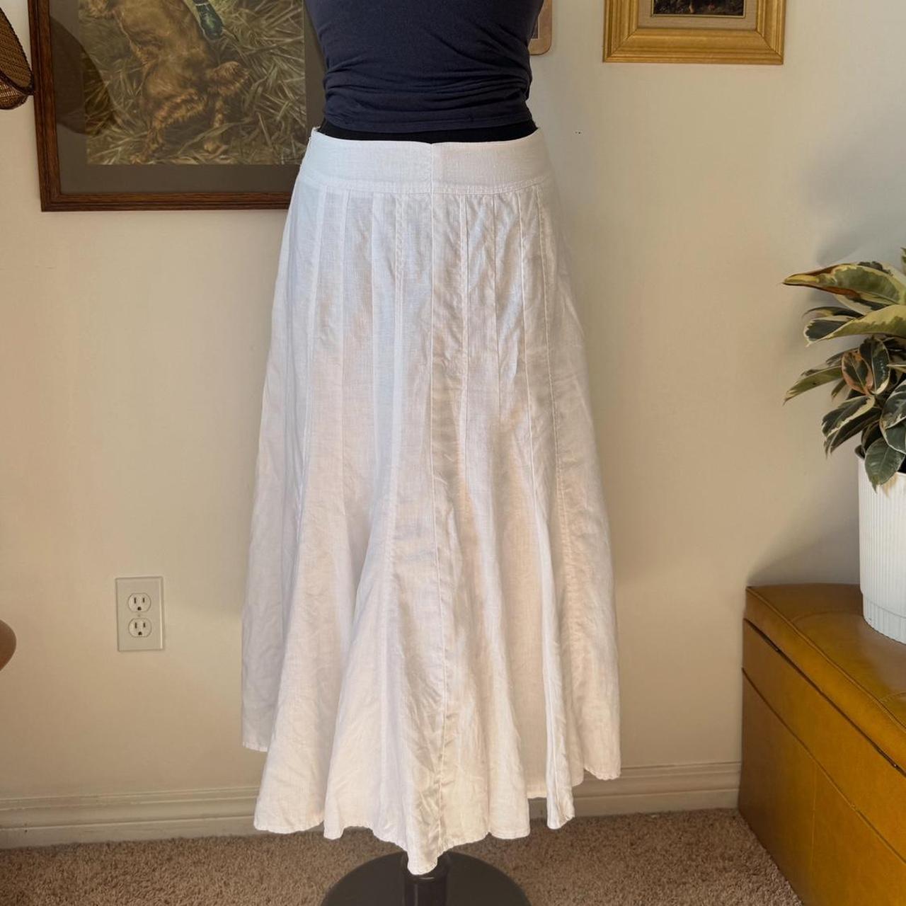 White linen maxi skirt (29")