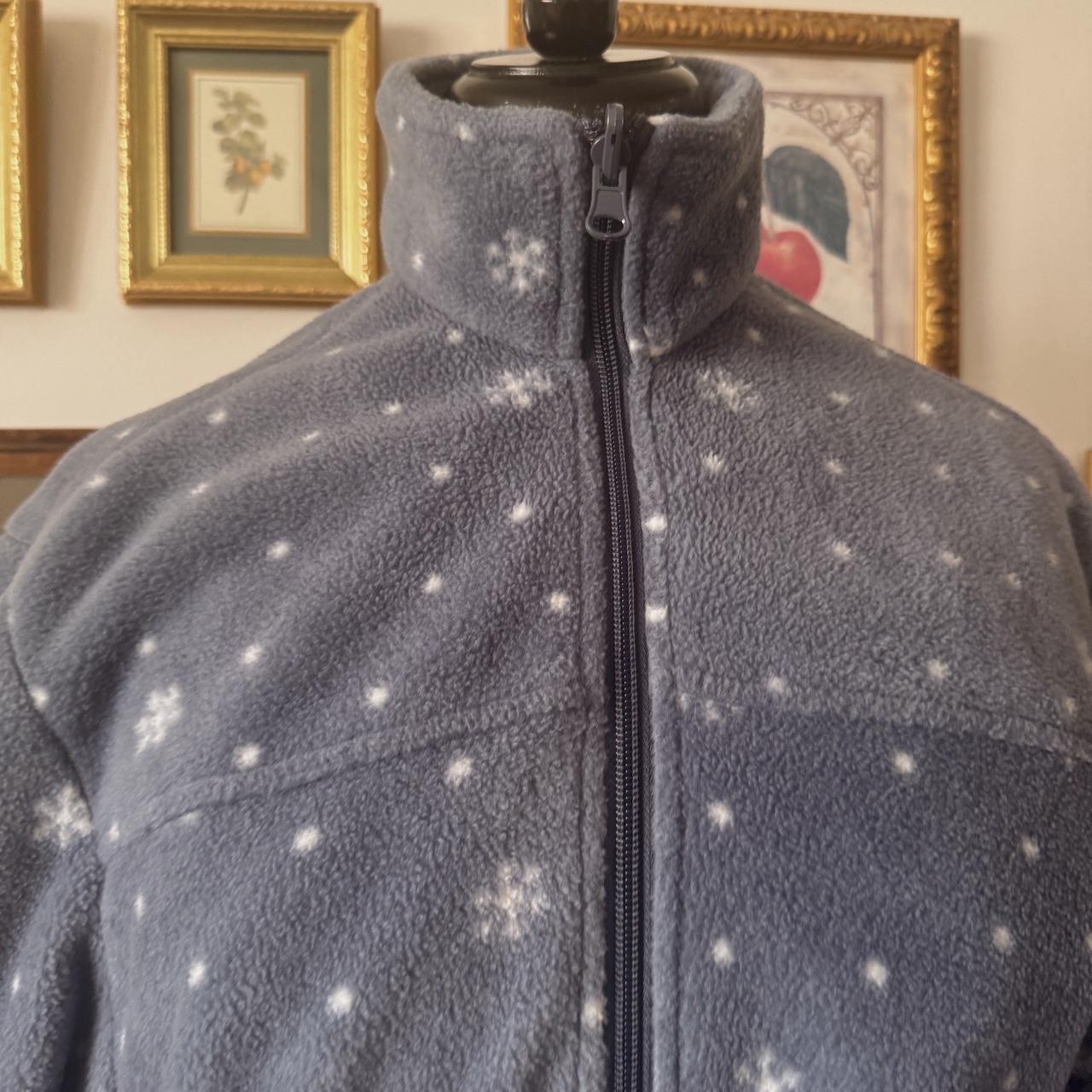 Blue snowflake fleece zip up (M)