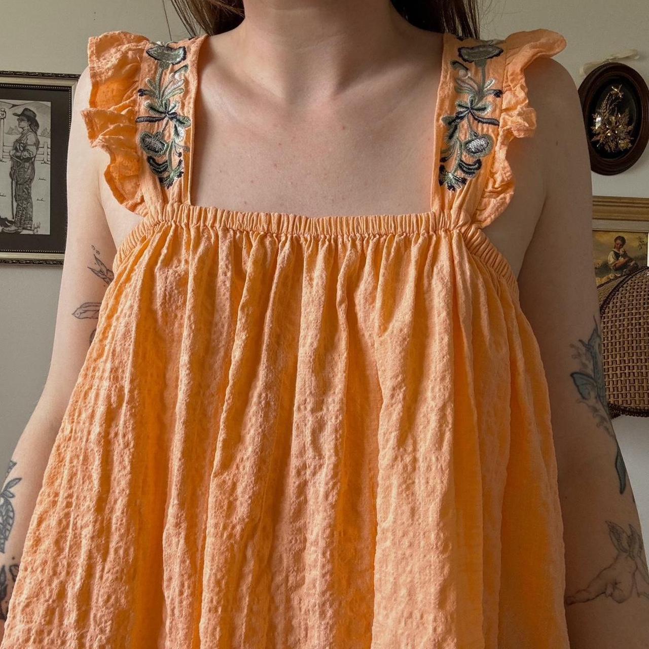 Peach boho babydoll tank (S/M)