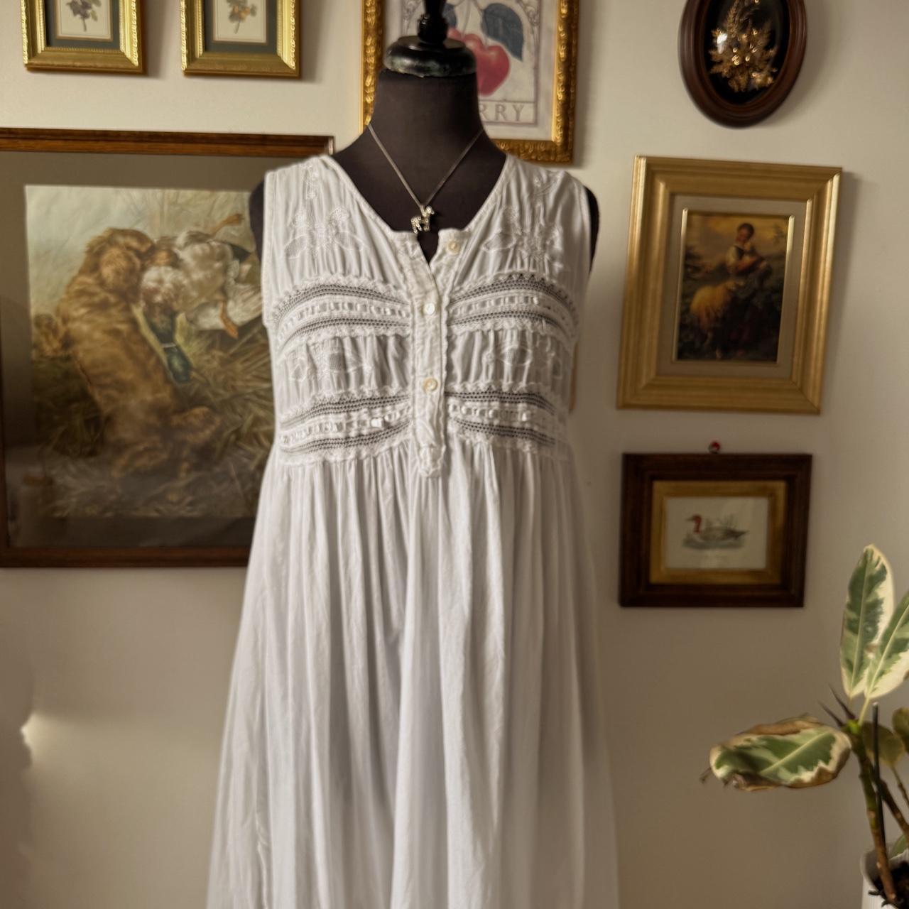 Vintage white ruffle maxi dress