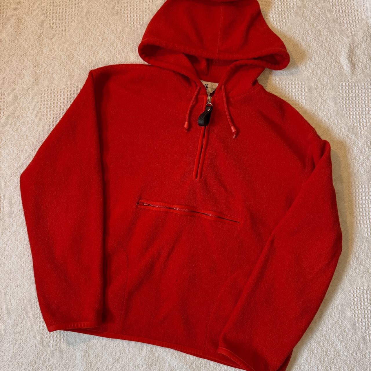 Cozy red fleece hoodie (M)