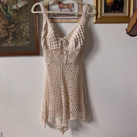 Vintage crochet beach dress (L)