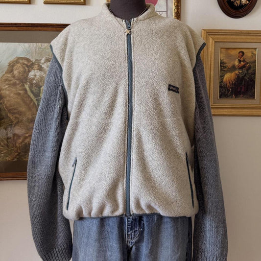 90s cream fleece vest (L)