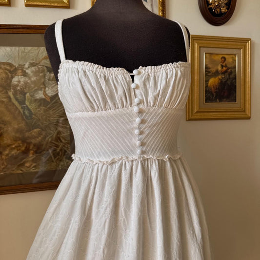 White princess midi dress (M)