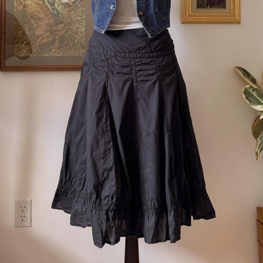 Black cotton ruffle skirt (M)