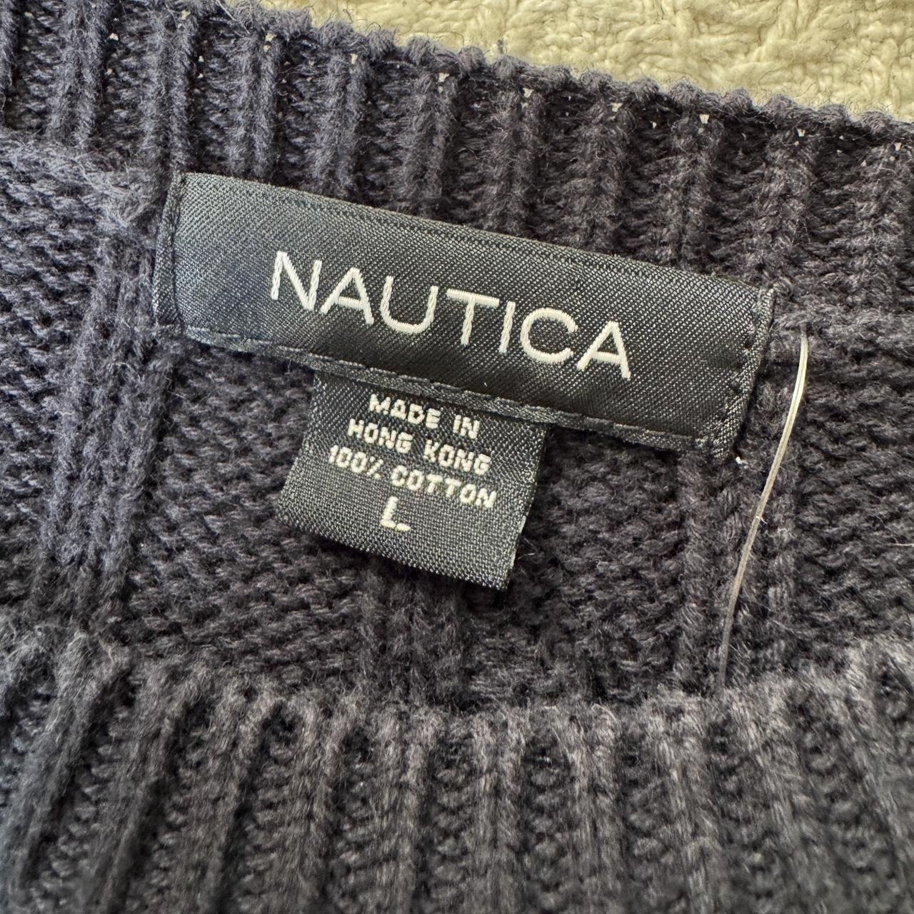 Navy cable knit oversized sweater (L)