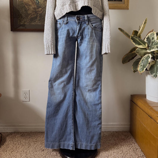 Y2K low rise wide leg jeans (S)