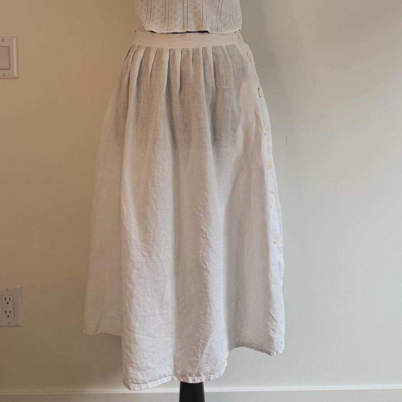 White linen midi skirt (XS)