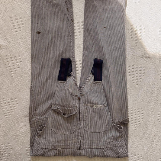 70s hickory striped overalls (M)