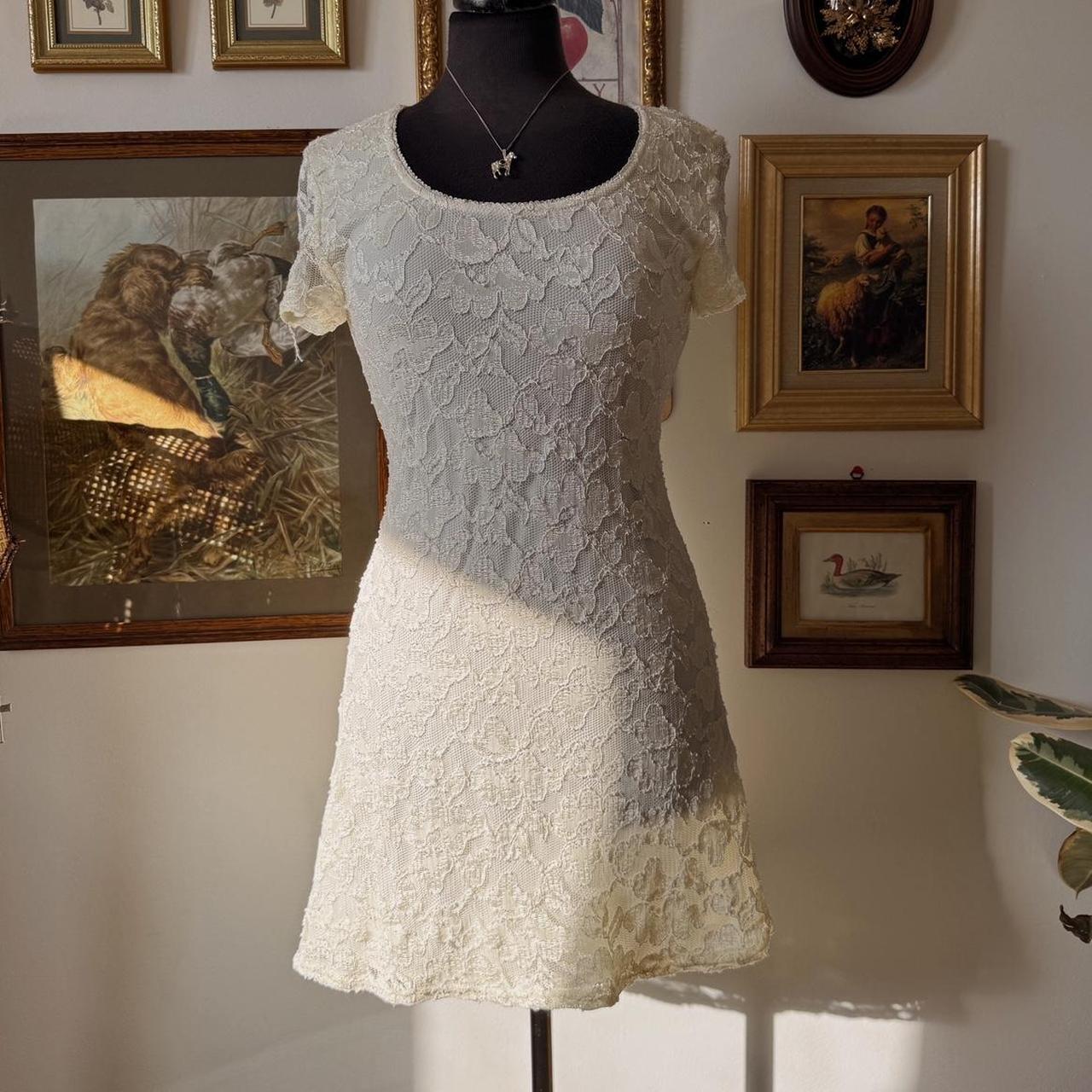 White lace vintage mini dress (S)