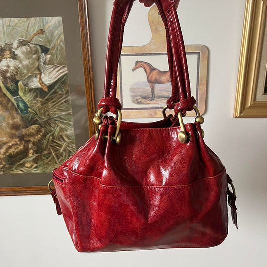 Cherry red slouchy bag