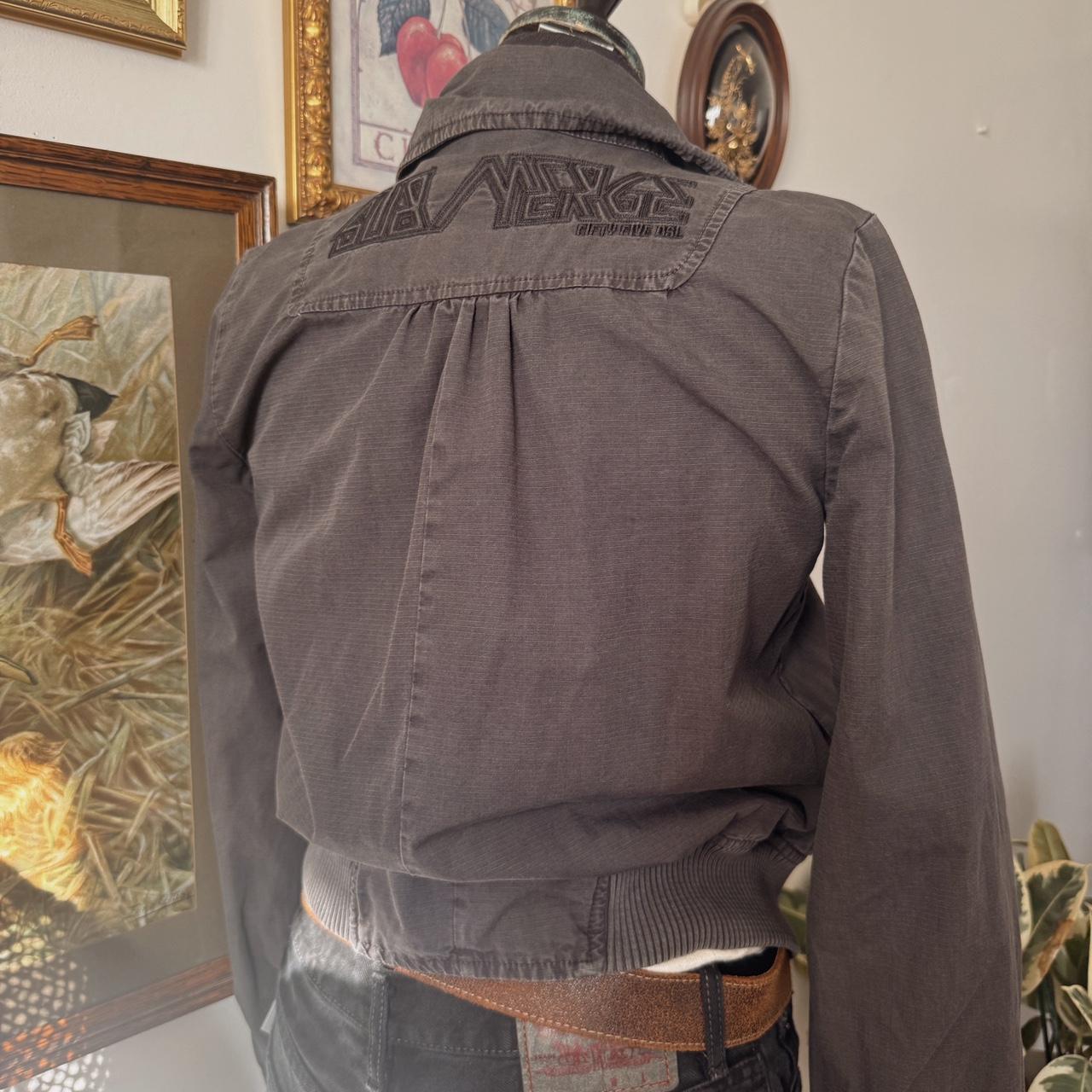 Y2K grey cotton bomber jacket (S)