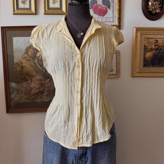 Butter yellow cotton blouse (XL)